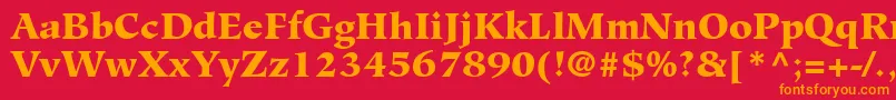 フォントGlossaryBlackSsiBlack – 赤い背景にオレンジの文字