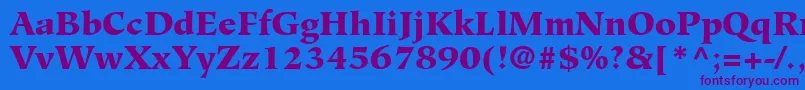 Czcionka GlossaryBlackSsiBlack – fioletowe czcionki na niebieskim tle