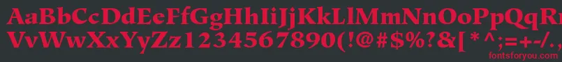 フォントGlossaryBlackSsiBlack – 黒い背景に赤い文字