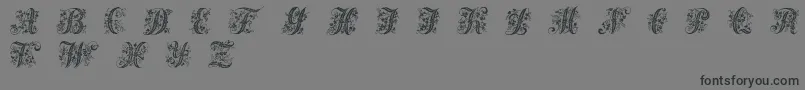 Victorianinitials1-Schriftart – Schwarze Schriften auf grauem Hintergrund