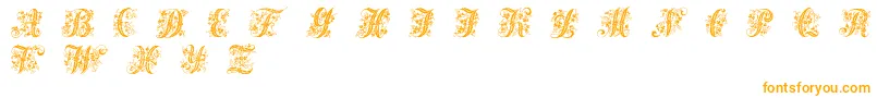 Victorianinitials1-Schriftart – Orangefarbene Schriften auf weißem Hintergrund