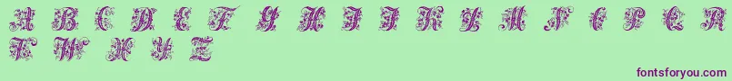 Victorianinitials1 Font – Purple Fonts on Green Background