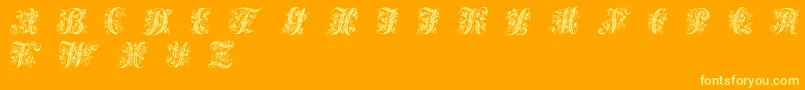fuente Victorianinitials1 – Fuentes Amarillas Sobre Fondo Naranja