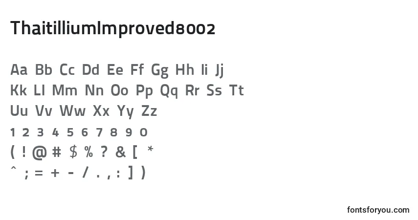 Шрифт ThaitilliumImproved8002 – алфавит, цифры, специальные символы