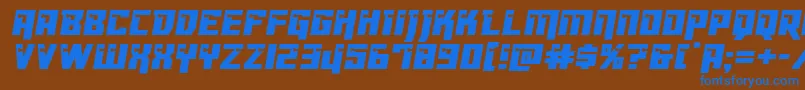 Dangerbot Font – Blue Fonts on Brown Background