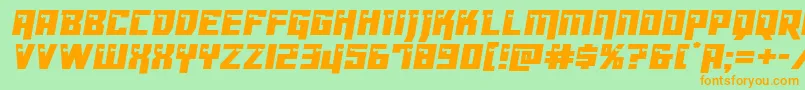 Dangerbot Font – Orange Fonts on Green Background