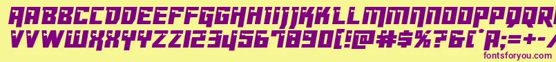 Dangerbot Font – Purple Fonts on Yellow Background