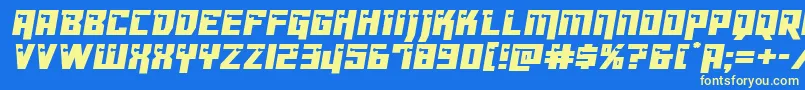 Dangerbot Font – Yellow Fonts on Blue Background