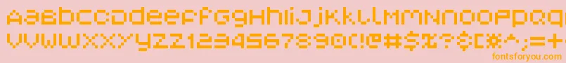 Fonte V5myopia – fontes laranjas em um fundo rosa