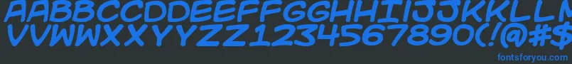 Kidkosmicb Font – Blue Fonts on Black Background