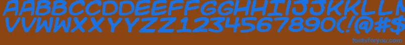 Kidkosmicb Font – Blue Fonts on Brown Background