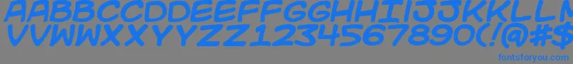 Kidkosmicb-Schriftart – Blaue Schriften auf grauem Hintergrund