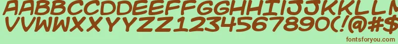 Kidkosmicb Font – Brown Fonts on Green Background