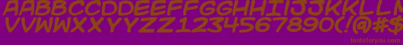 Kidkosmicb Font – Brown Fonts on Purple Background