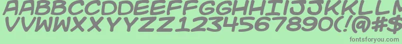 Weitere Informationen zur Kidkosmicb-Schriftart Kidkosmicb-Schriftart – Graue Schriften auf grünem Hintergrund