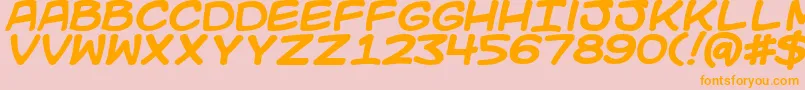 Police Kidkosmicb – polices orange sur fond rose