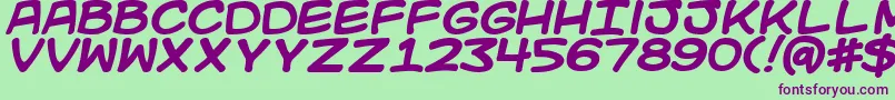 Kidkosmicb Font – Purple Fonts on Green Background