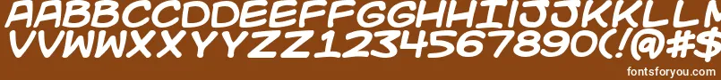 フォントKidkosmicb – 茶色の背景に白い文字