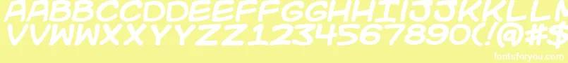 Kidkosmicb Font – White Fonts on Yellow Background