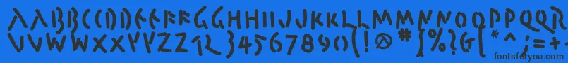 PompejiBlack Font – Black Fonts on Blue Background