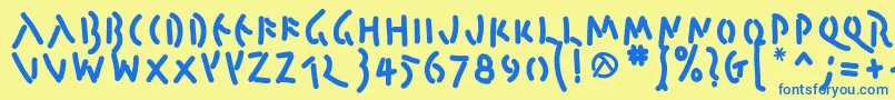 PompejiBlack Font – Blue Fonts on Yellow Background