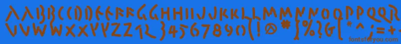 PompejiBlack Font – Brown Fonts on Blue Background