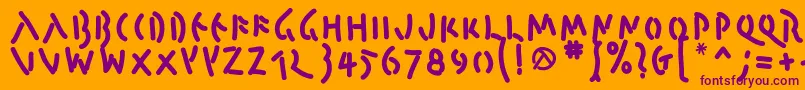 PompejiBlack Font – Purple Fonts on Orange Background