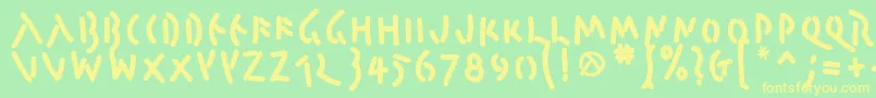 PompejiBlack-Schriftart – Gelbe Schriften auf grünem Hintergrund