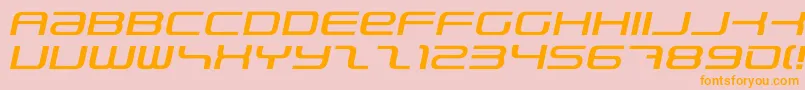 PhatboySlimItalic-Schriftart – Orangefarbene Schriften auf rosa Hintergrund