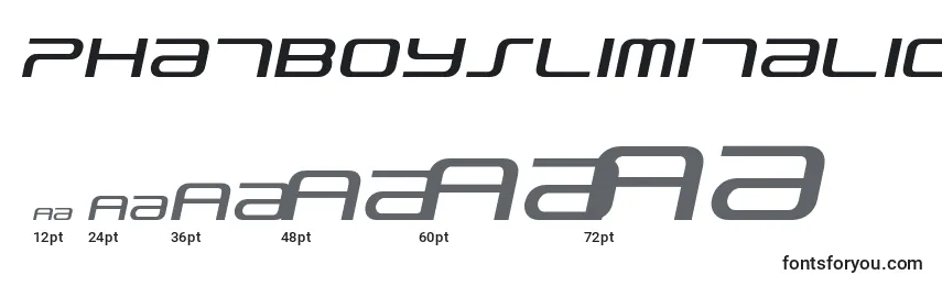 Größen der Schriftart PhatboySlimItalic