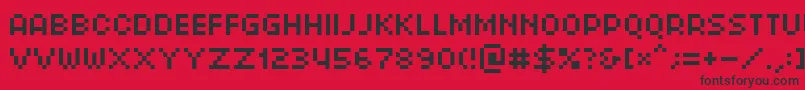 フォントRotorcapneueRegular – 赤い背景に黒い文字