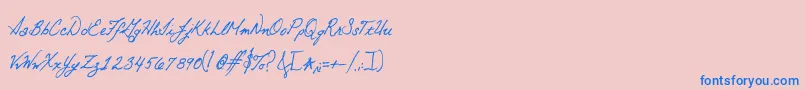 Otto Font – Blue Fonts on Pink Background