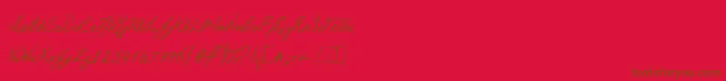 Otto Font – Brown Fonts on Red Background