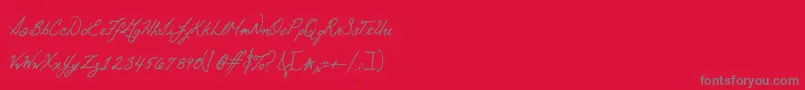 Otto Font – Gray Fonts on Red Background