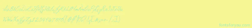 Otto Font – Green Fonts on Yellow Background