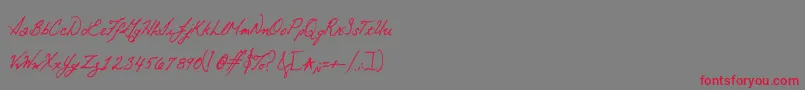 フォントOtto – 赤い文字の灰色の背景