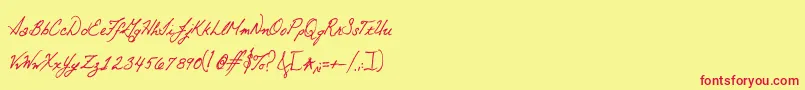 Otto Font – Red Fonts on Yellow Background