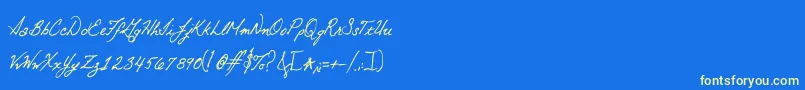 Otto Font – Yellow Fonts on Blue Background