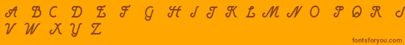 Czcionka HenryBoldItalic – brązowe czcionki na pomarańczowym tle