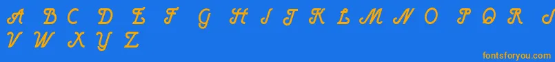 HenryBoldItalic Font – Orange Fonts on Blue Background