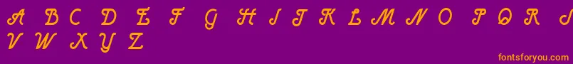 HenryBoldItalic-fontti – oranssit fontit violetilla taustalla