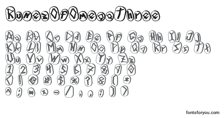 RunezOfOmegaThree Font – alphabet, numbers, special characters