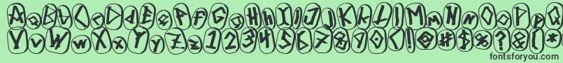 RunezOfOmegaThree Font – Black Fonts on Green Background