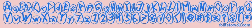 RunezOfOmegaThree Font – Blue Fonts on Pink Background