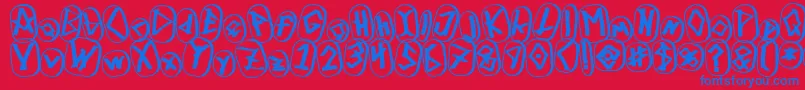 RunezOfOmegaThree Font – Blue Fonts on Red Background