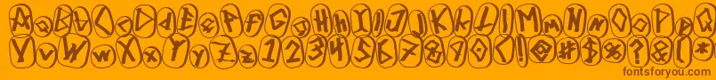 RunezOfOmegaThree Font – Brown Fonts on Orange Background