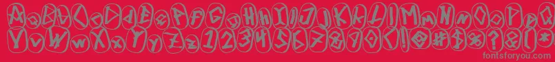 RunezOfOmegaThree Font – Gray Fonts on Red Background