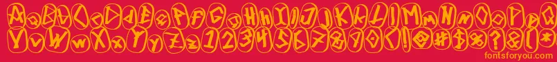 RunezOfOmegaThree Font – Orange Fonts on Red Background