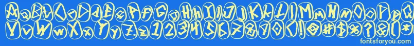 RunezOfOmegaThree Font – Yellow Fonts on Blue Background