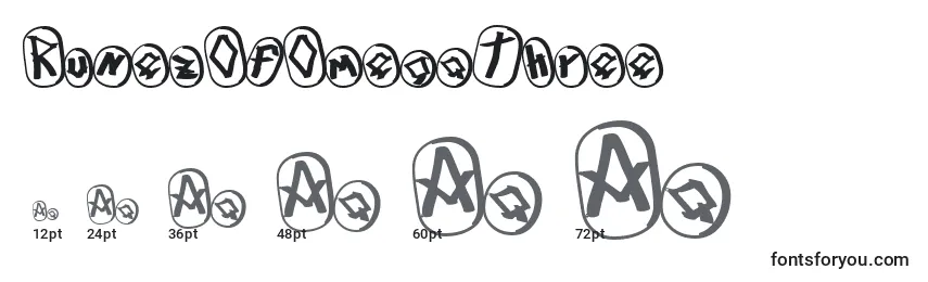 Größen der Schriftart RunezOfOmegaThree